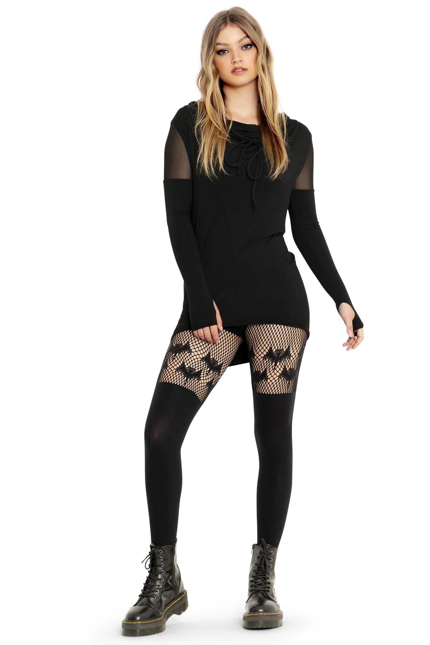 Bats Black Suspender Hosiery - Image 2