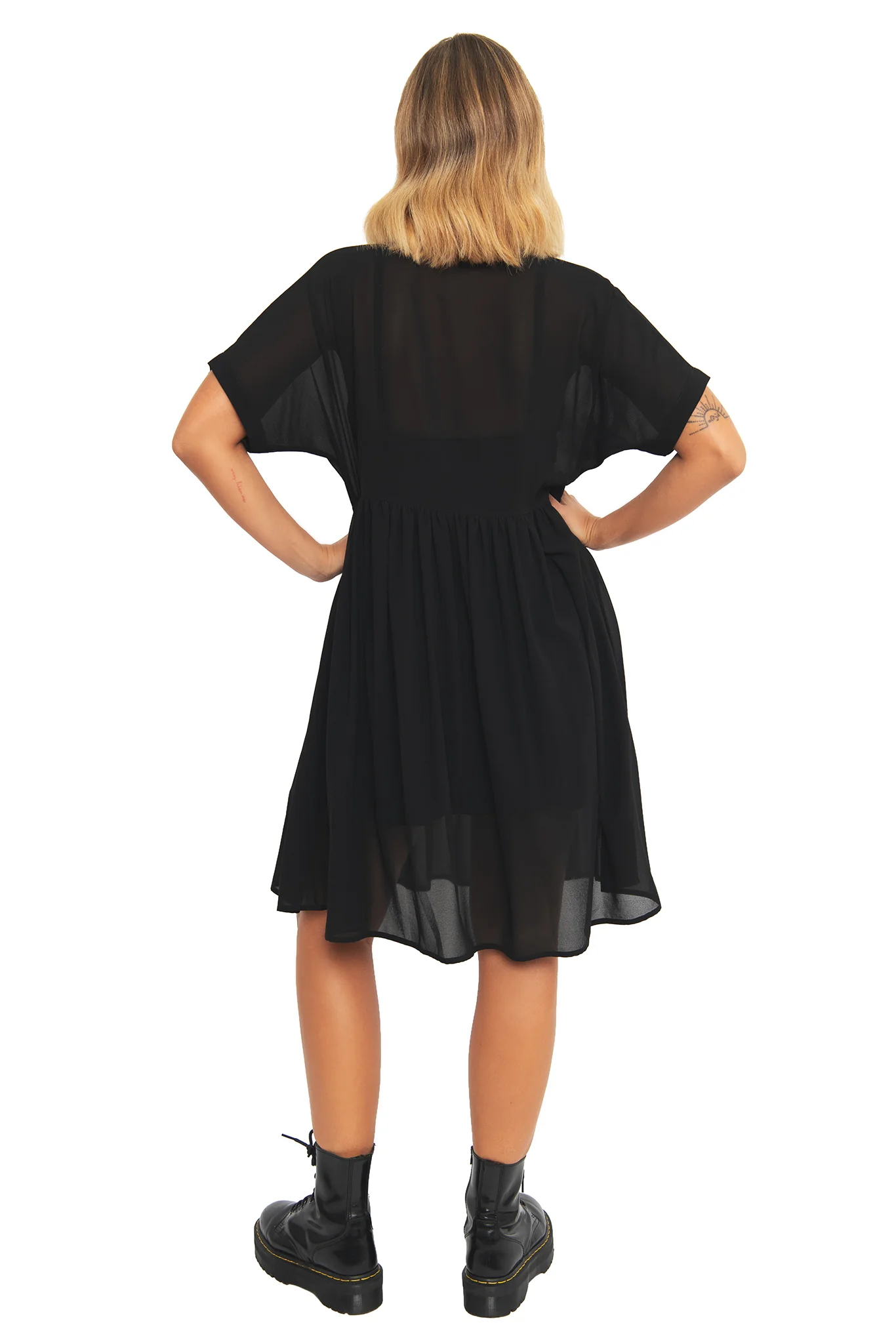 Black Sheer Smock Dress - Sample - Image 3