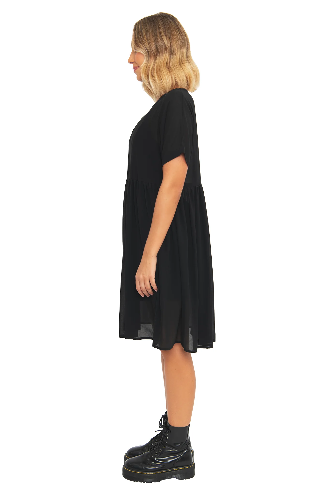 Black Sheer Smock Dress - Sample - Image 4