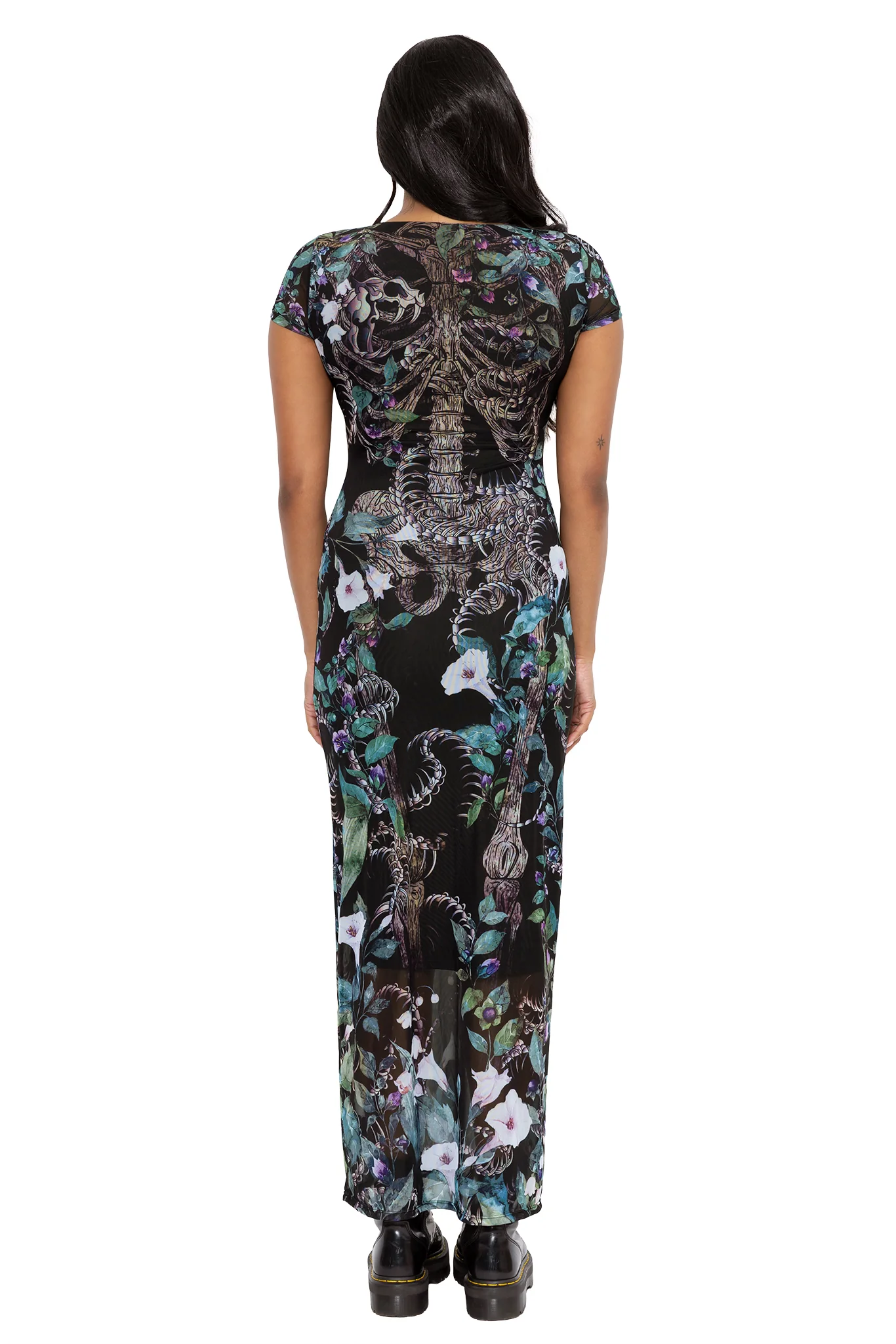 Grave Danger Sheer Cap Sleeve Bodycon Dress - Image 4