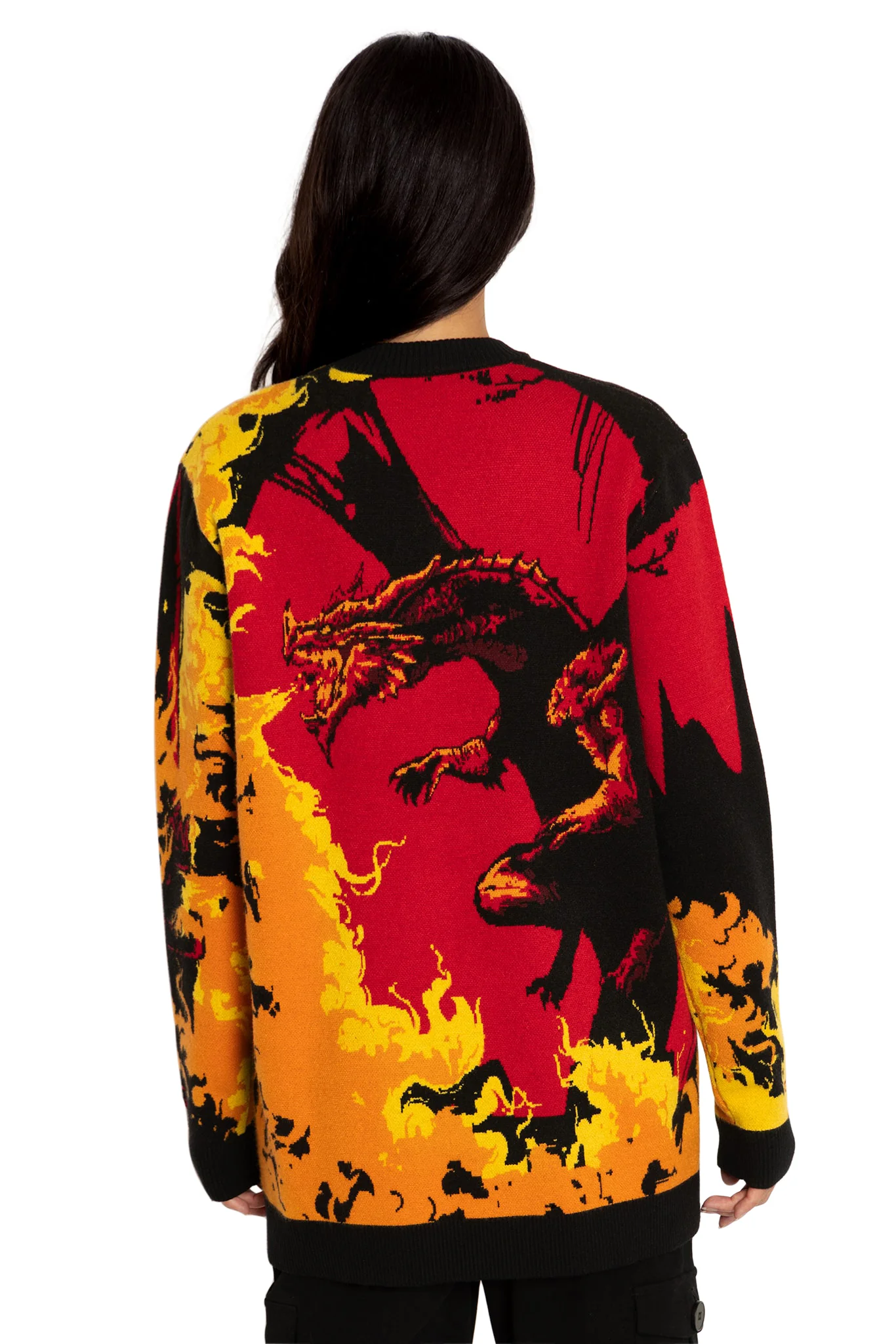 Red Dragon Oversized Knit Sweater - Image 2