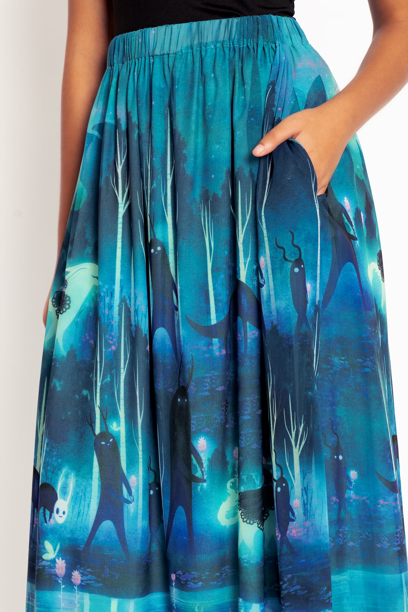 Reflecting Pool Gathered Maxi Skirt - Image 3
