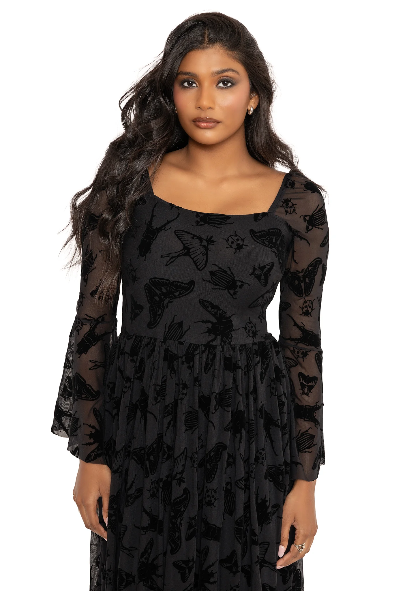 The Swarm Squared Up Flare Sleeve Maxi Dress - Image 6