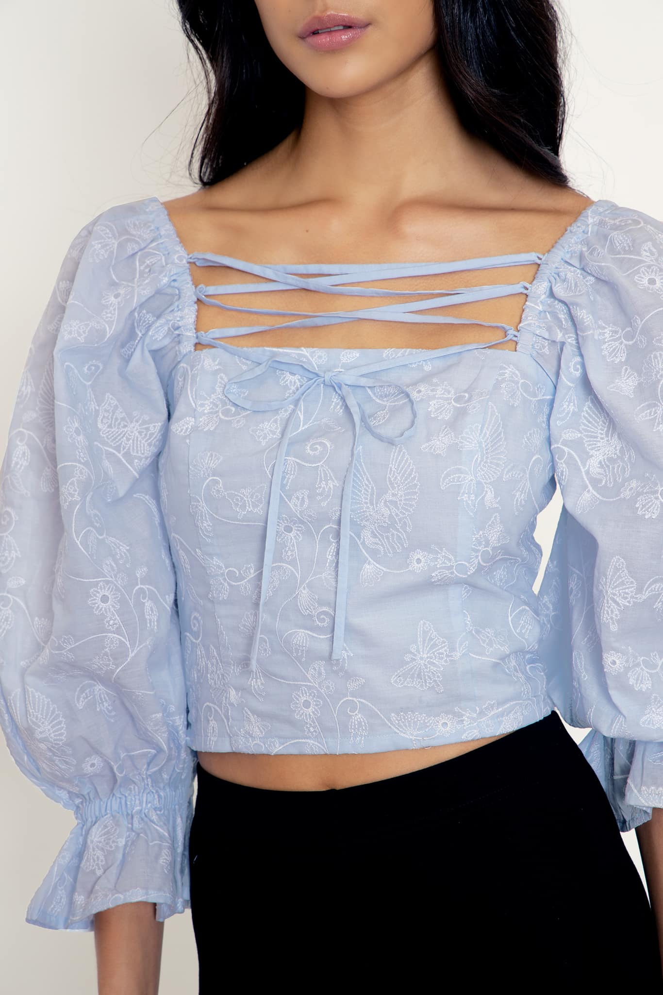 Unicorn Broderie Peasant Top - Image 6